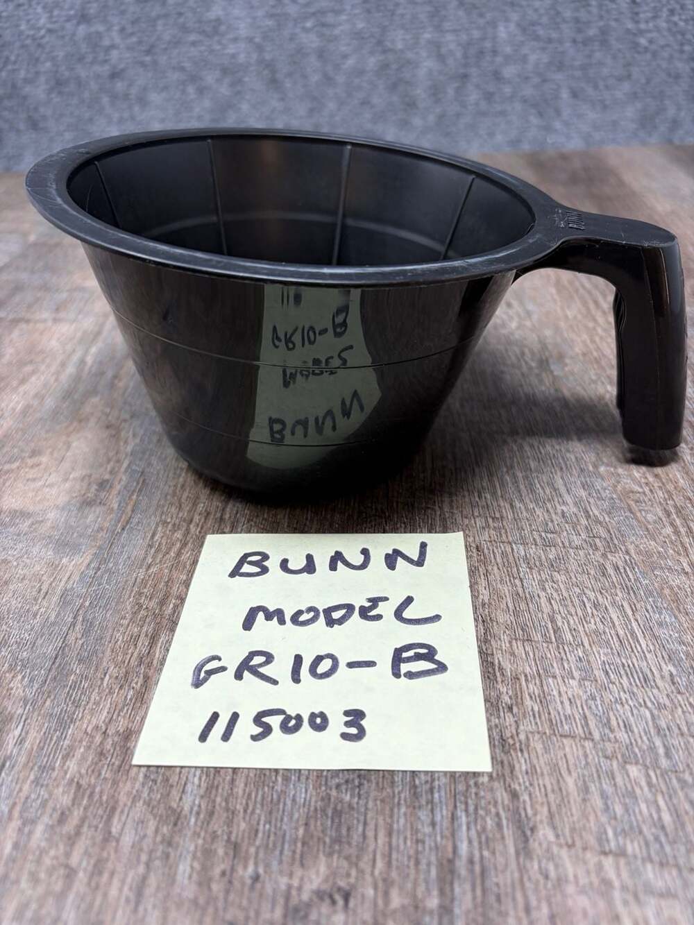 BUNN Replacement Brew Funnel Filter Basket Black Plastic 10 Cup Home Brewer GUC